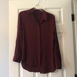 Maroon long sleeves top